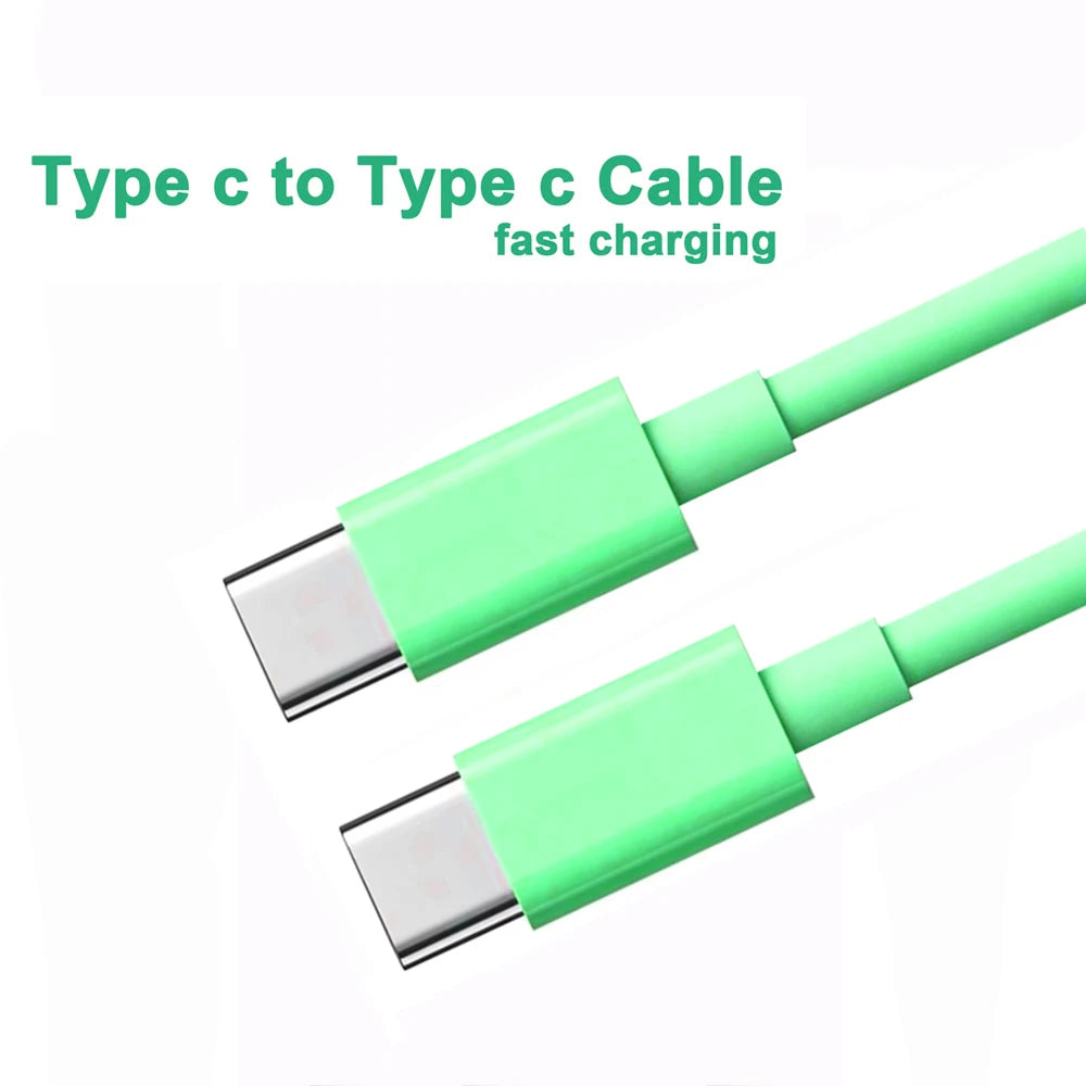 60W USB-C to USB-C Fast Charging Cable – PD Type-C Data Cable for iPhone 15, Samsung, Huawei & Xiaomi