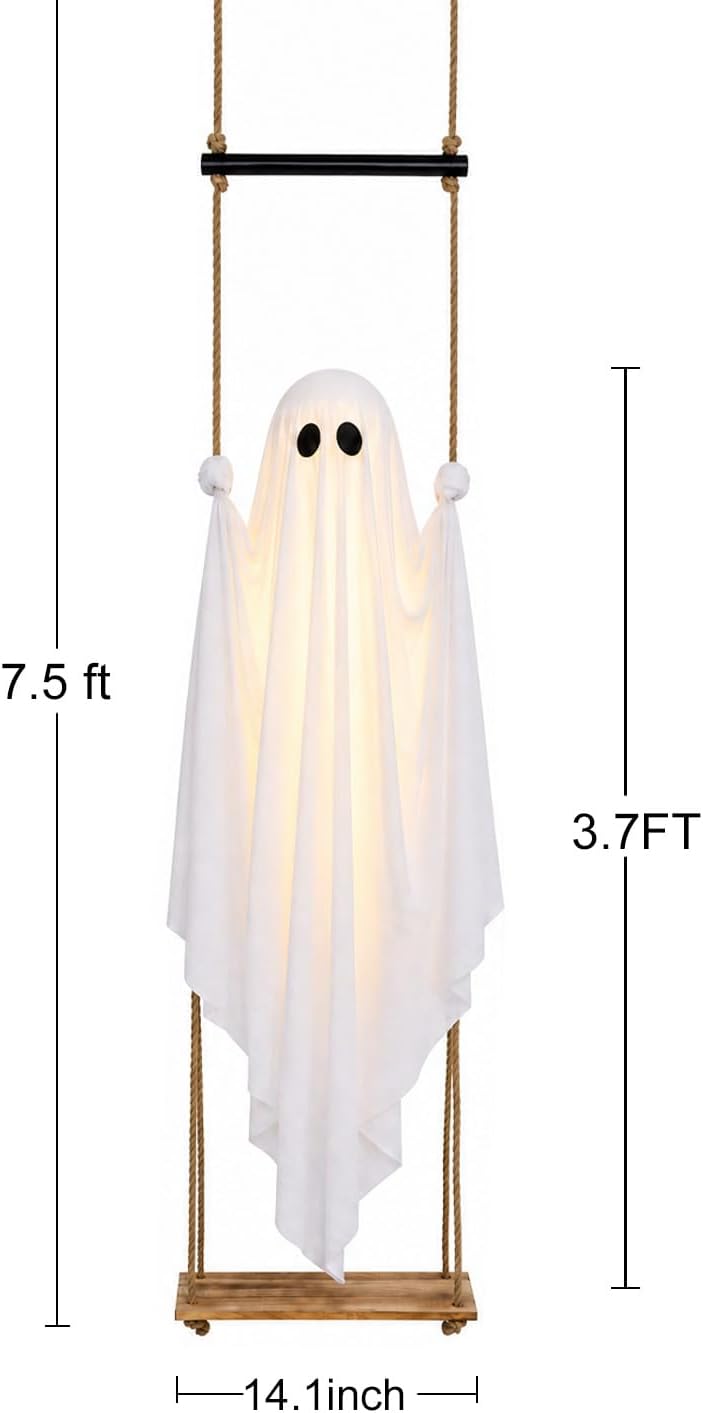 Light-Up Hanging Swing Ghost