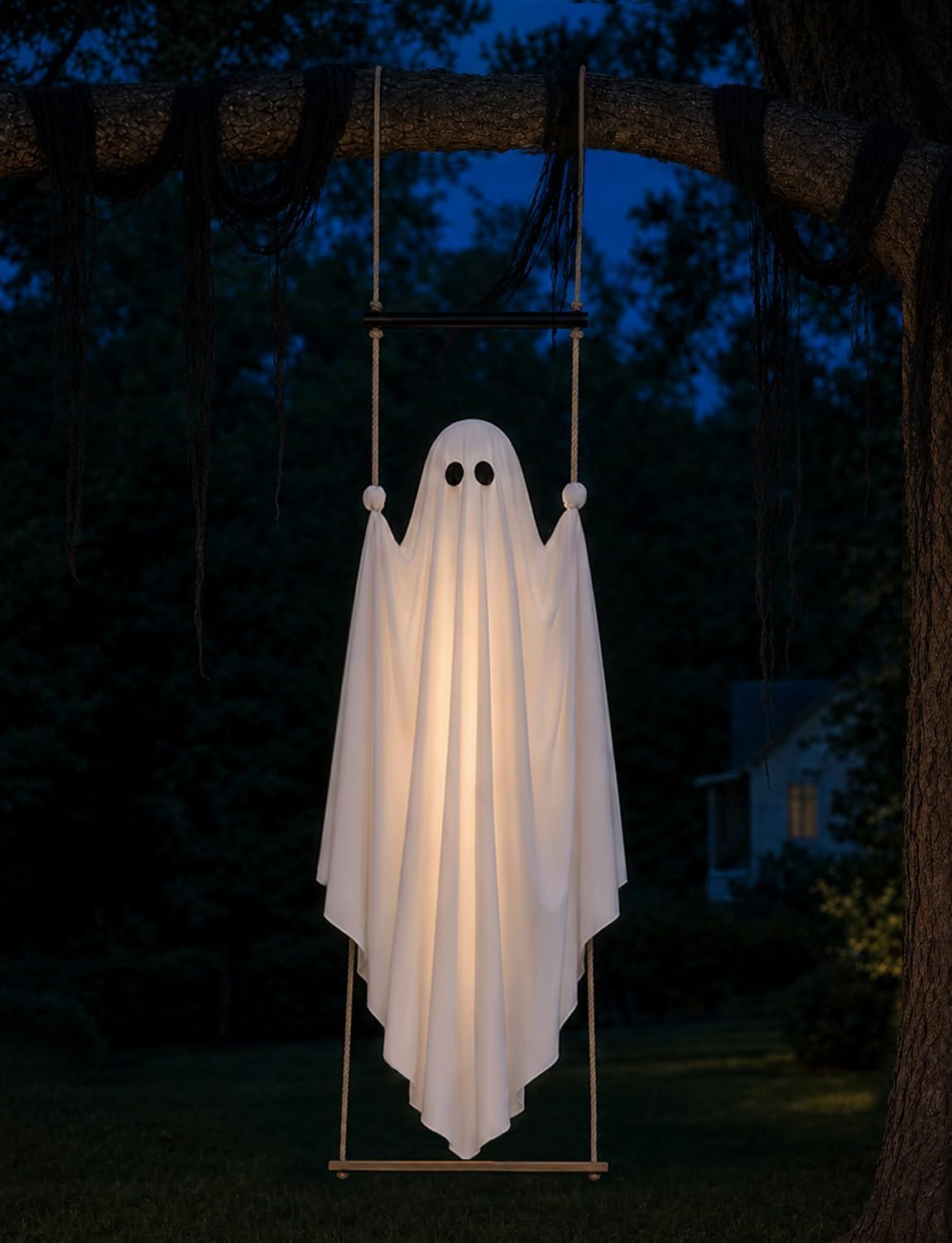 Light-Up Hanging Swing Ghost
