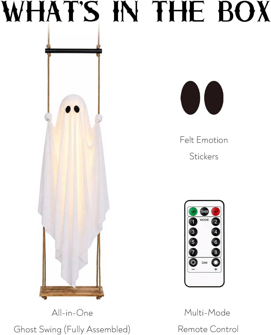 Light-Up Hanging Swing Ghost