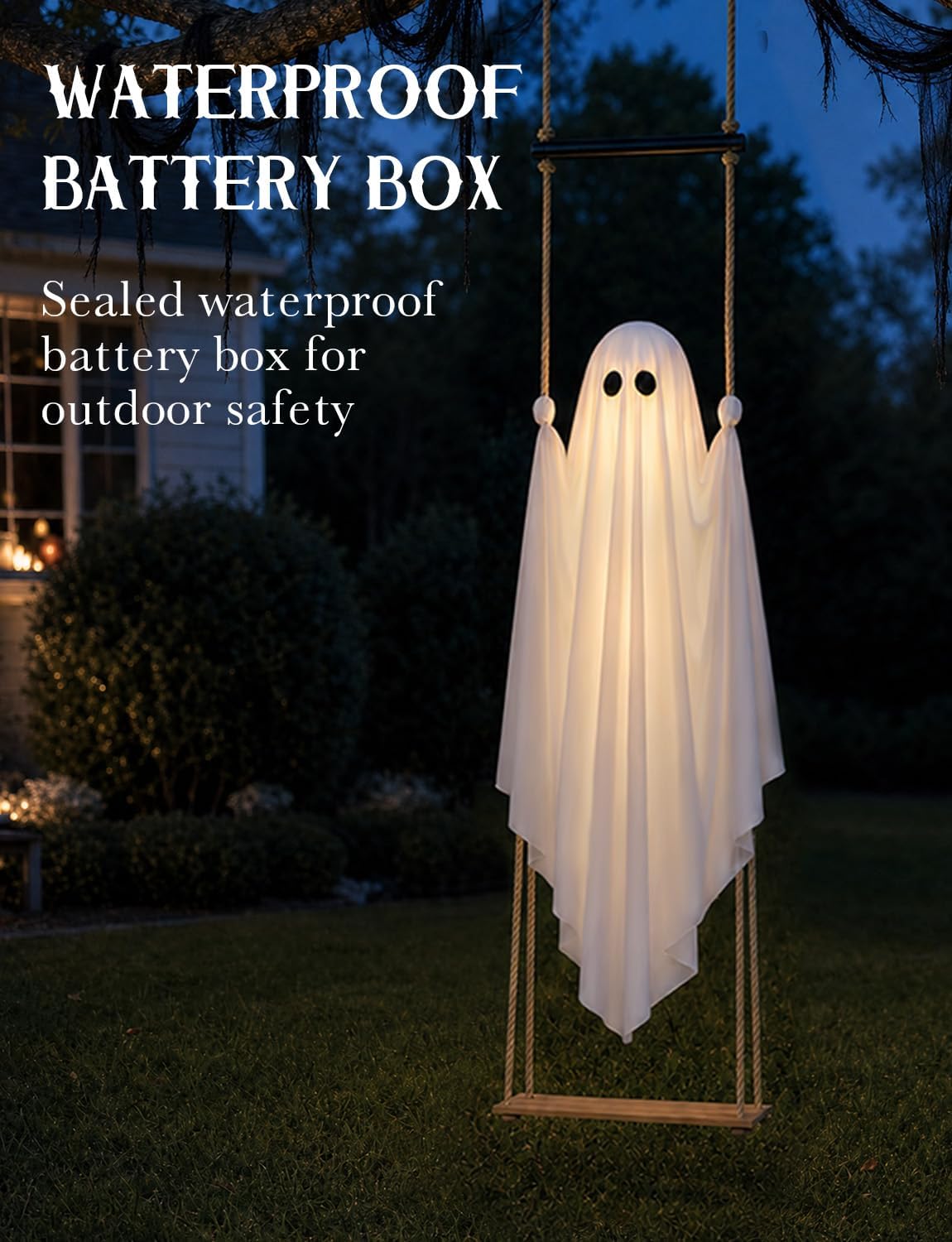 Light-Up Hanging Swing Ghost