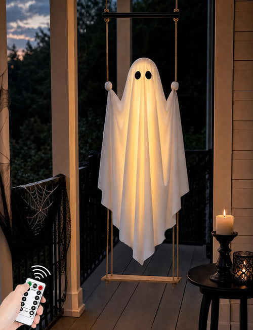 Light-Up Hanging Swing Ghost