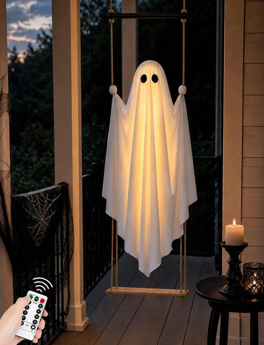 Light-Up Hanging Swing Ghost