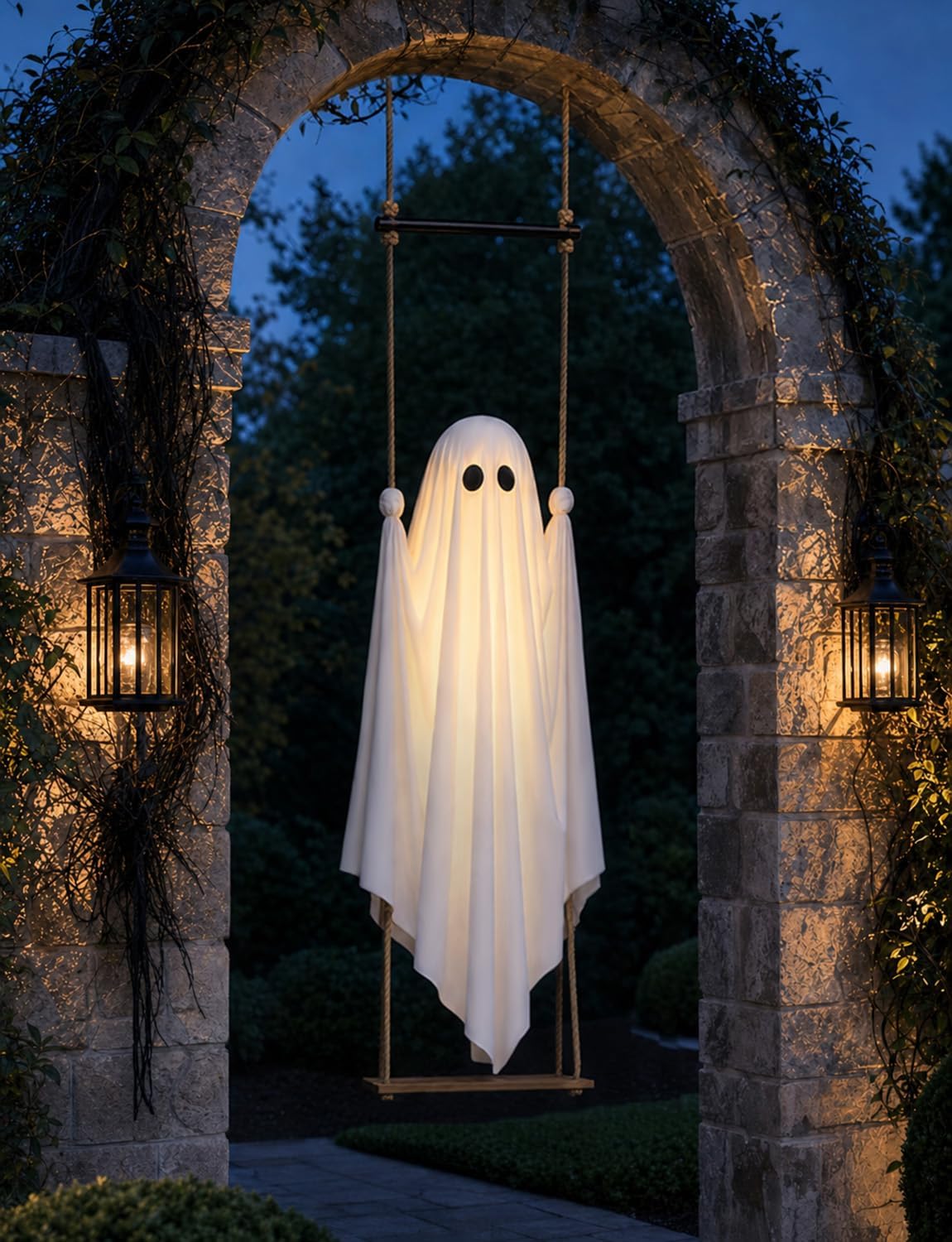 Light-Up Hanging Swing Ghost