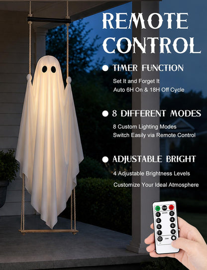 Light-Up Hanging Swing Ghost