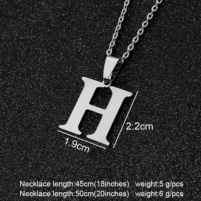 SONYA  A To Z Stainless Steel 26 Letters Initial Necklace For Women Alphabet Necklaces Pendants Friends Family Gifts Necklace