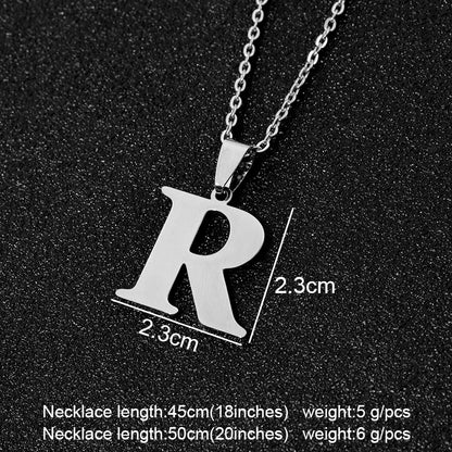 SONYA  A To Z Stainless Steel 26 Letters Initial Necklace For Women Alphabet Necklaces Pendants Friends Family Gifts Necklace