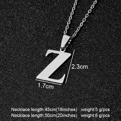 SONYA  A To Z Stainless Steel 26 Letters Initial Necklace For Women Alphabet Necklaces Pendants Friends Family Gifts Necklace