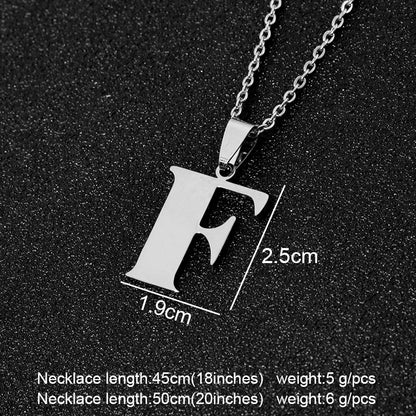 SONYA  A To Z Stainless Steel 26 Letters Initial Necklace For Women Alphabet Necklaces Pendants Friends Family Gifts Necklace