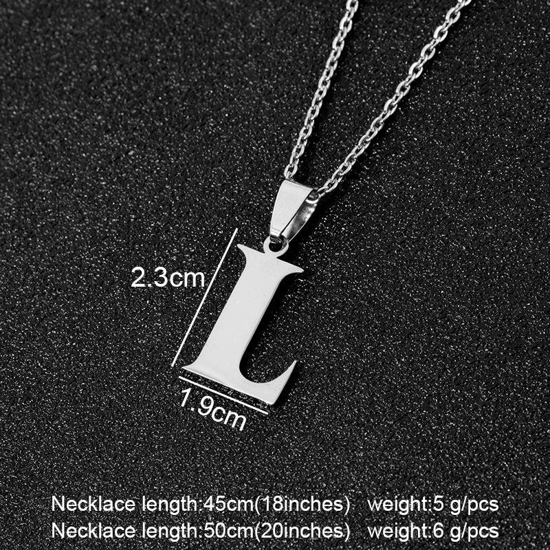 SONYA  A To Z Stainless Steel 26 Letters Initial Necklace For Women Alphabet Necklaces Pendants Friends Family Gifts Necklace