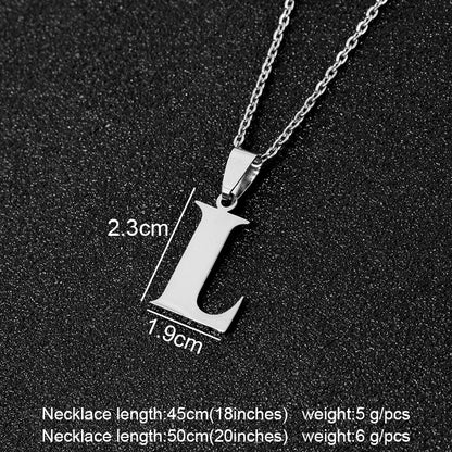SONYA  A To Z Stainless Steel 26 Letters Initial Necklace For Women Alphabet Necklaces Pendants Friends Family Gifts Necklace
