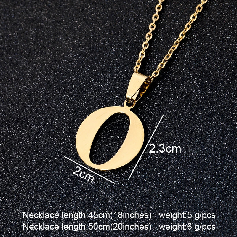 SONYA  A To Z Stainless Steel 26 Letters Initial Necklace For Women Alphabet Necklaces Pendants Friends Family Gifts Necklace