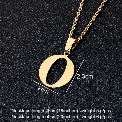 SONYA  A To Z Stainless Steel 26 Letters Initial Necklace For Women Alphabet Necklaces Pendants Friends Family Gifts Necklace