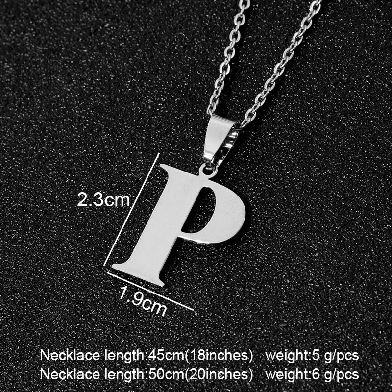 SONYA  A To Z Stainless Steel 26 Letters Initial Necklace For Women Alphabet Necklaces Pendants Friends Family Gifts Necklace
