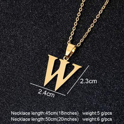 SONYA  A To Z Stainless Steel 26 Letters Initial Necklace For Women Alphabet Necklaces Pendants Friends Family Gifts Necklace