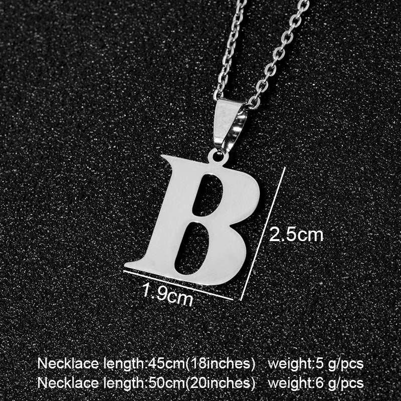 SONYA  A To Z Stainless Steel 26 Letters Initial Necklace For Women Alphabet Necklaces Pendants Friends Family Gifts Necklace