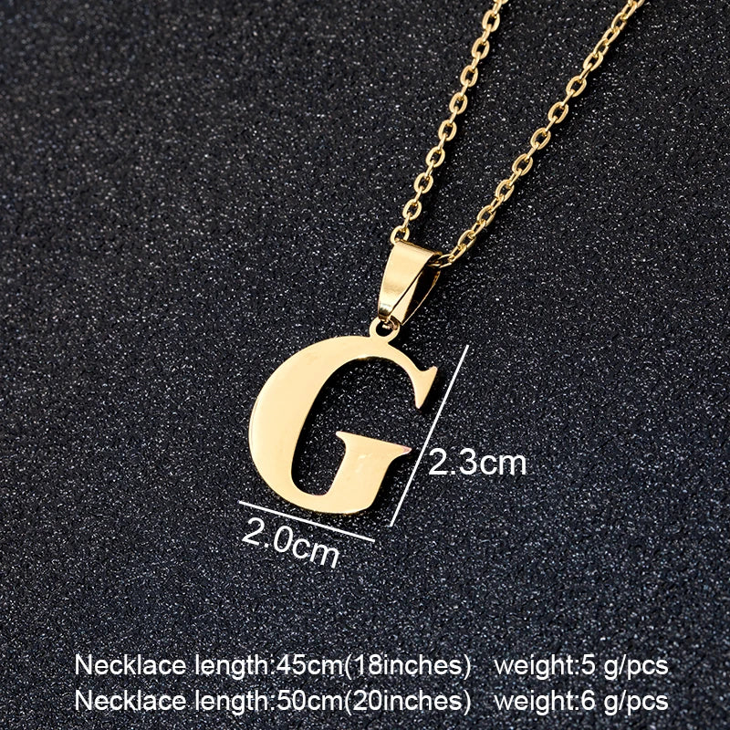 SONYA  A To Z Stainless Steel 26 Letters Initial Necklace For Women Alphabet Necklaces Pendants Friends Family Gifts Necklace