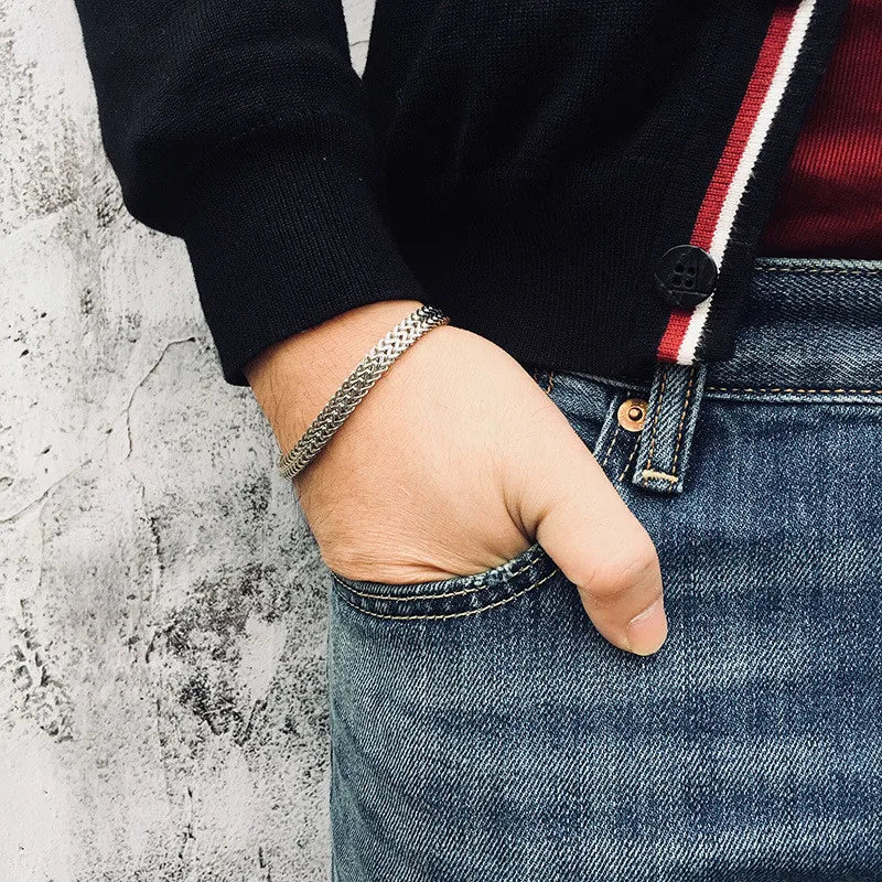 Double Rope Chain Stainless Steel Bracelet