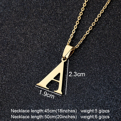 SONYA  A To Z Stainless Steel 26 Letters Initial Necklace For Women Alphabet Necklaces Pendants Friends Family Gifts Necklace