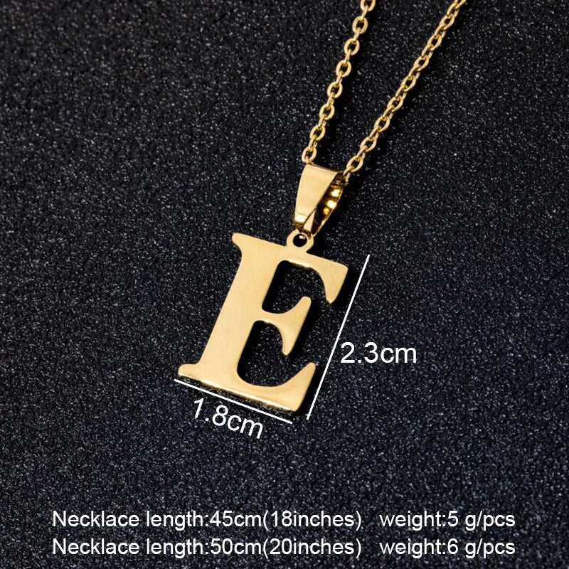 SONYA  A To Z Stainless Steel 26 Letters Initial Necklace For Women Alphabet Necklaces Pendants Friends Family Gifts Necklace