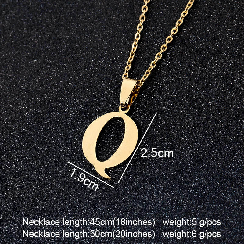 SONYA  A To Z Stainless Steel 26 Letters Initial Necklace For Women Alphabet Necklaces Pendants Friends Family Gifts Necklace