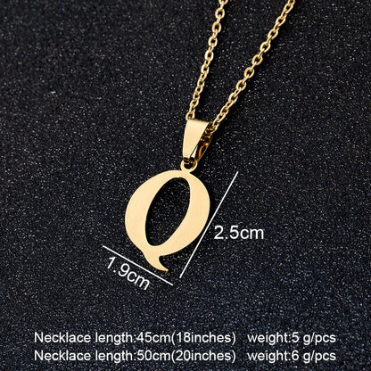 SONYA  A To Z Stainless Steel 26 Letters Initial Necklace For Women Alphabet Necklaces Pendants Friends Family Gifts Necklace