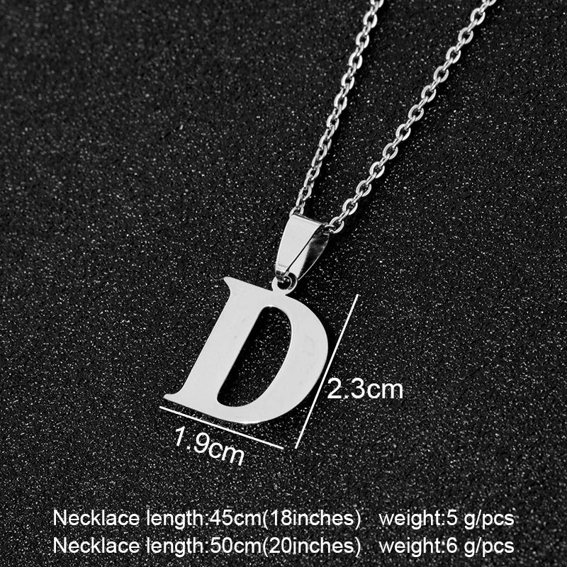 SONYA  A To Z Stainless Steel 26 Letters Initial Necklace For Women Alphabet Necklaces Pendants Friends Family Gifts Necklace
