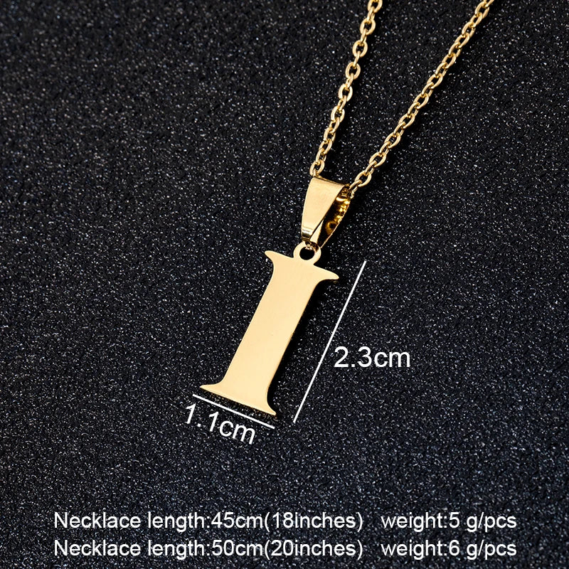 SONYA  A To Z Stainless Steel 26 Letters Initial Necklace For Women Alphabet Necklaces Pendants Friends Family Gifts Necklace