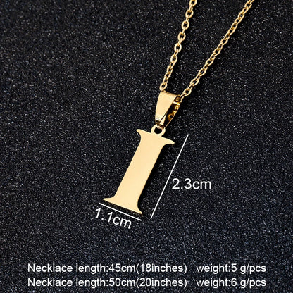 SONYA  A To Z Stainless Steel 26 Letters Initial Necklace For Women Alphabet Necklaces Pendants Friends Family Gifts Necklace