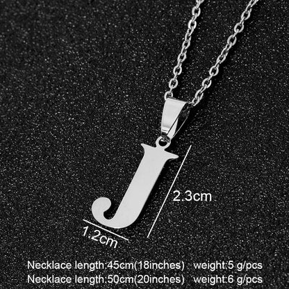 SONYA  A To Z Stainless Steel 26 Letters Initial Necklace For Women Alphabet Necklaces Pendants Friends Family Gifts Necklace