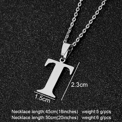 SONYA  A To Z Stainless Steel 26 Letters Initial Necklace For Women Alphabet Necklaces Pendants Friends Family Gifts Necklace