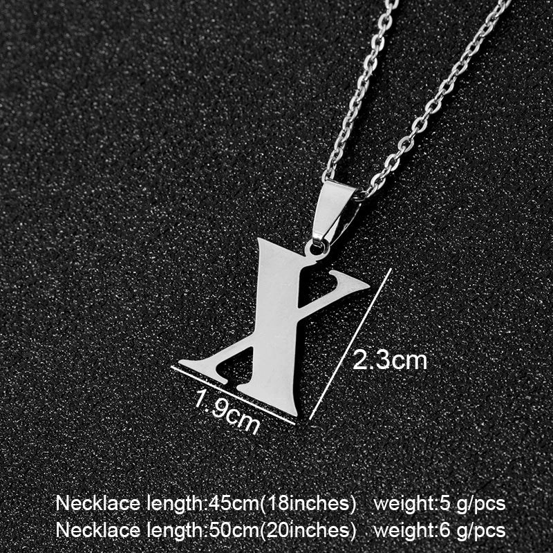 SONYA  A To Z Stainless Steel 26 Letters Initial Necklace For Women Alphabet Necklaces Pendants Friends Family Gifts Necklace