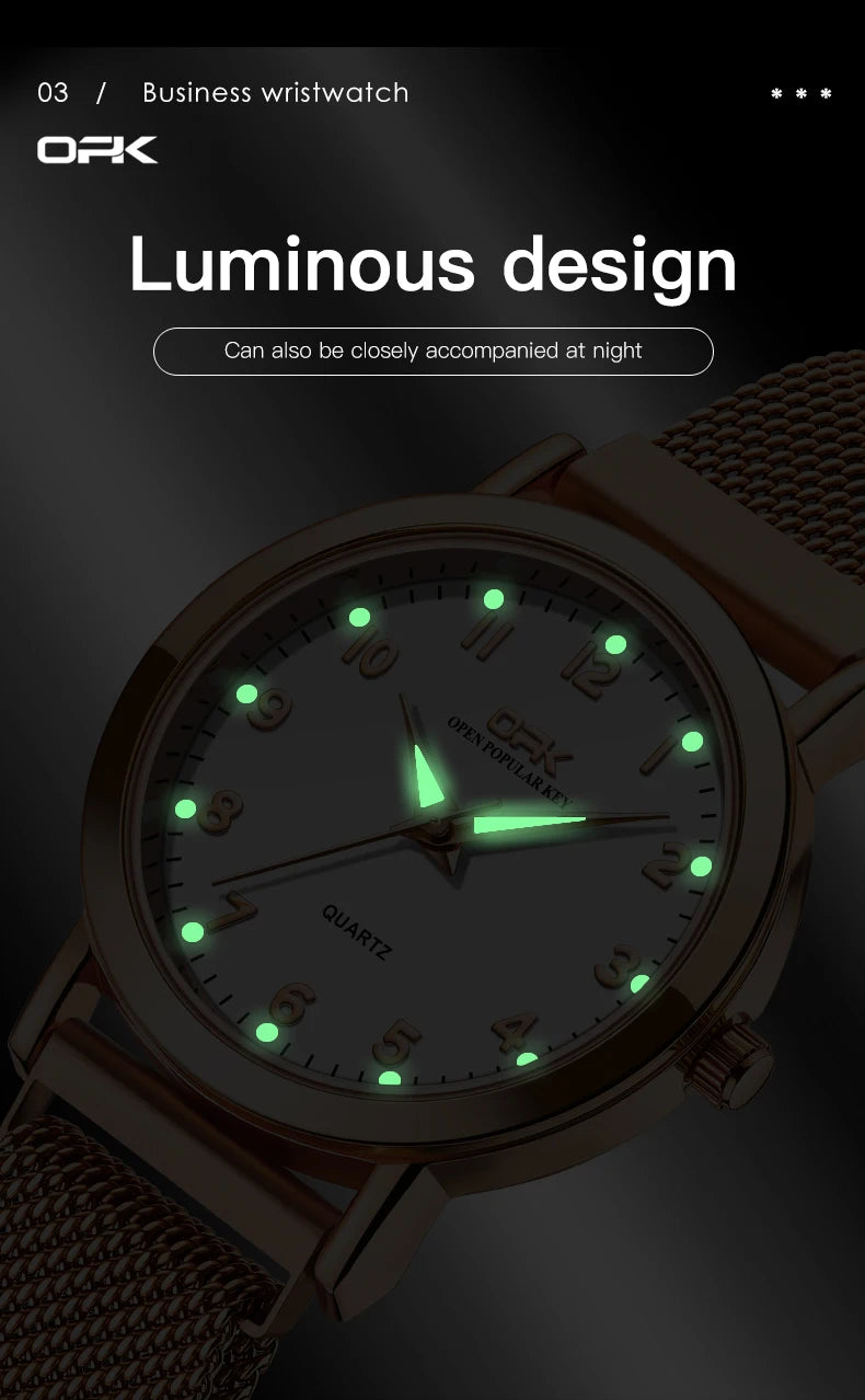 Elegant Women’s Quartz Watch – Stainless Steel Mesh Strap with Free Shipping