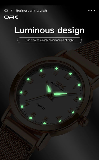 Elegant Women’s Quartz Watch – Stainless Steel Mesh Strap with Free Shipping