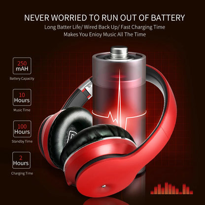 Wireless Bluetooth 5.0 Over-Ear Headphones – Graffiti Foldable Headset with Mic, Hi-Fi Stereo & Free Shipping
