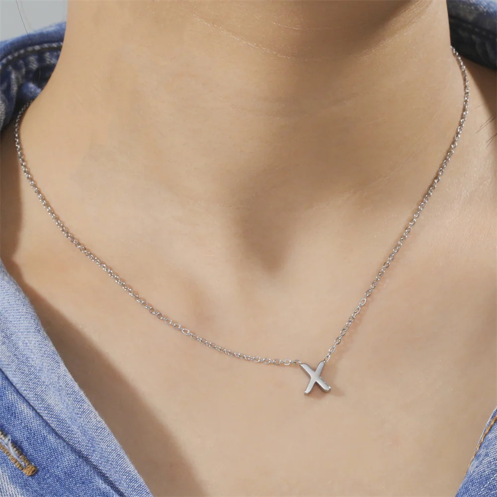 A–Z Stainless Steel Initial Necklace
