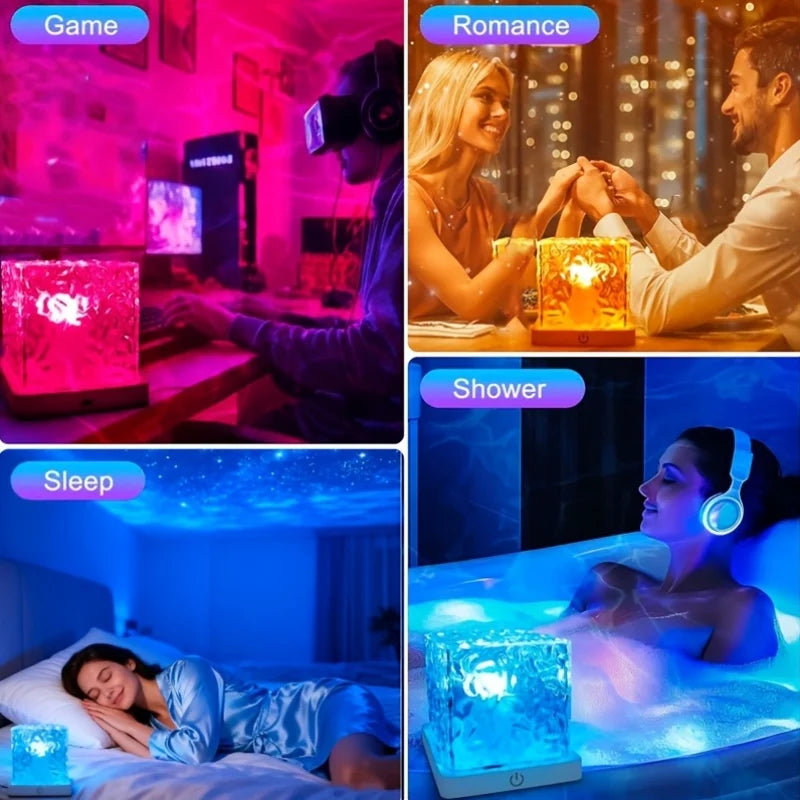Rechargeable Ocean Wave Shower Light – 16 Color Bathroom Spa Lamp