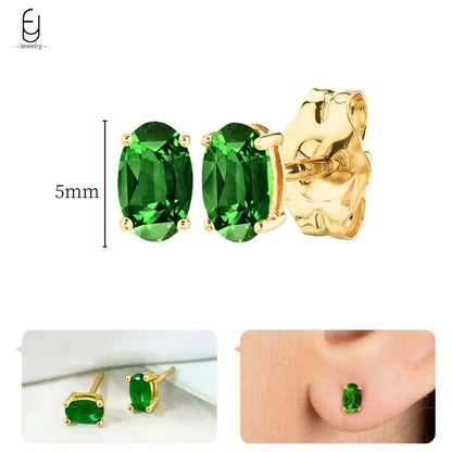Green Zircon Gold-Tone Earrings