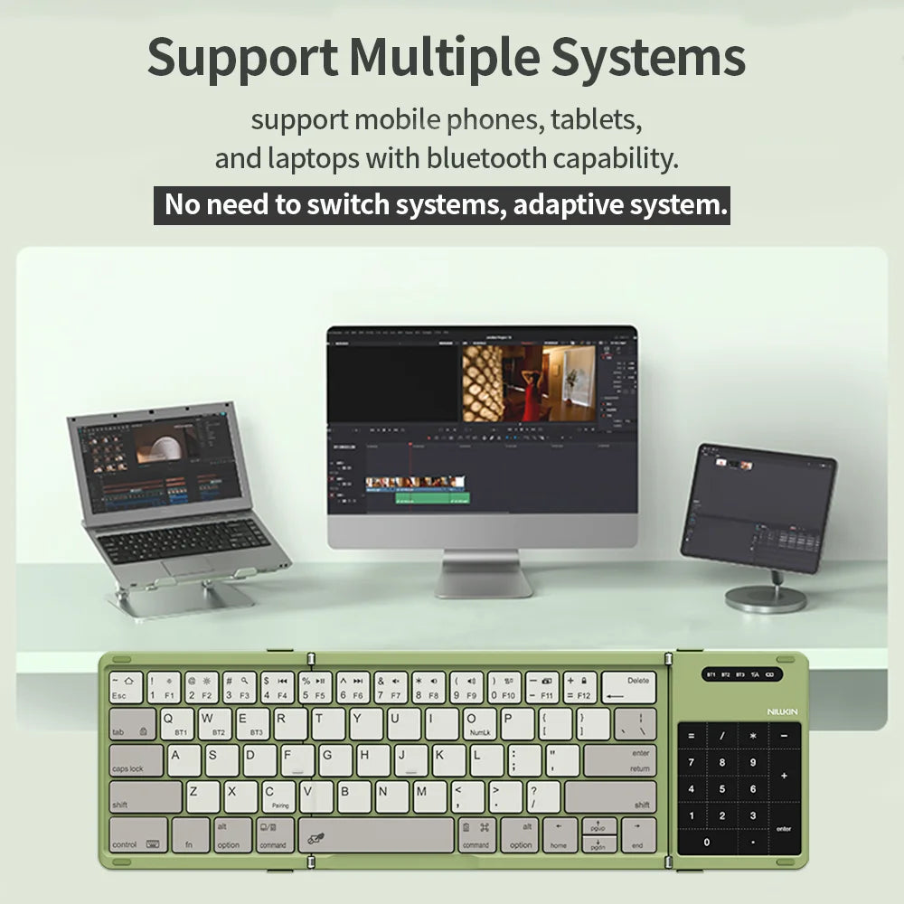 Foldable Bluetooth Keyboard with Touchpad for iPad, Tablet & Laptop