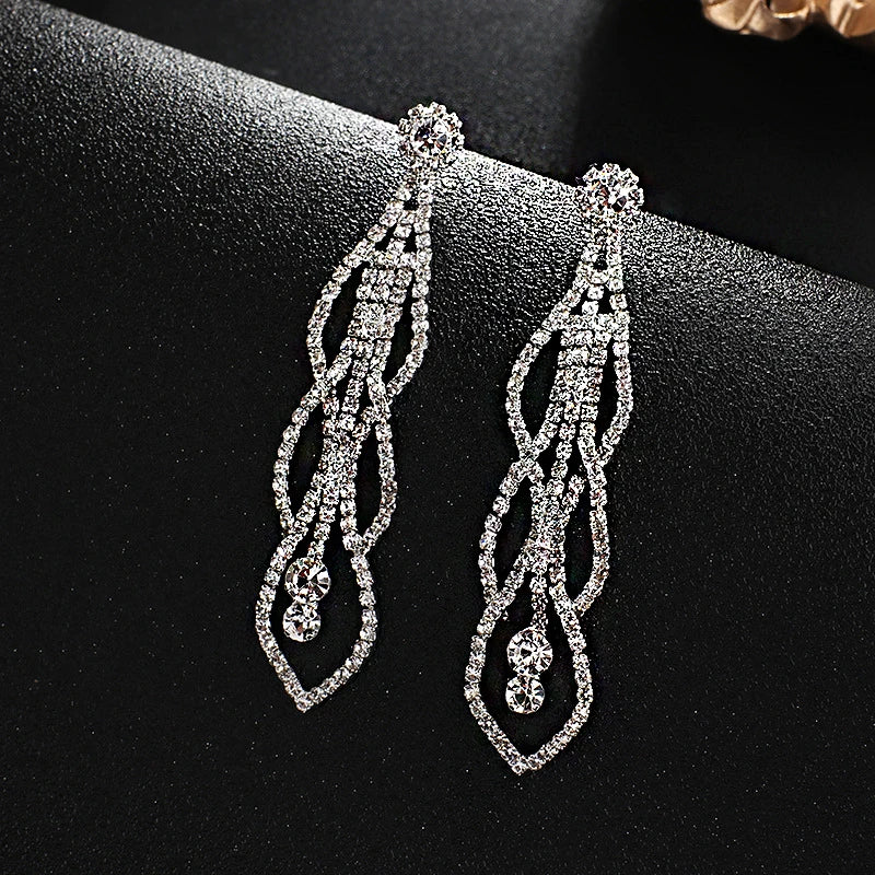 Vintage Crystal Drop Earrings for Women