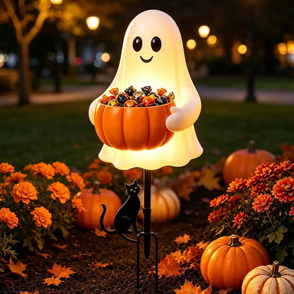 Halloween Ghost Candy Bowl Garden Stake