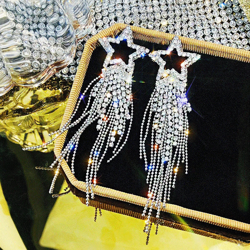 Vintage Crystal Drop Earrings for Women