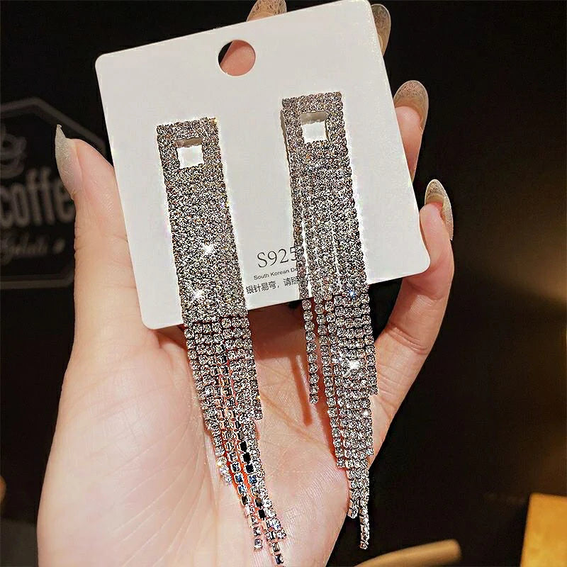Vintage Crystal Drop Earrings for Women