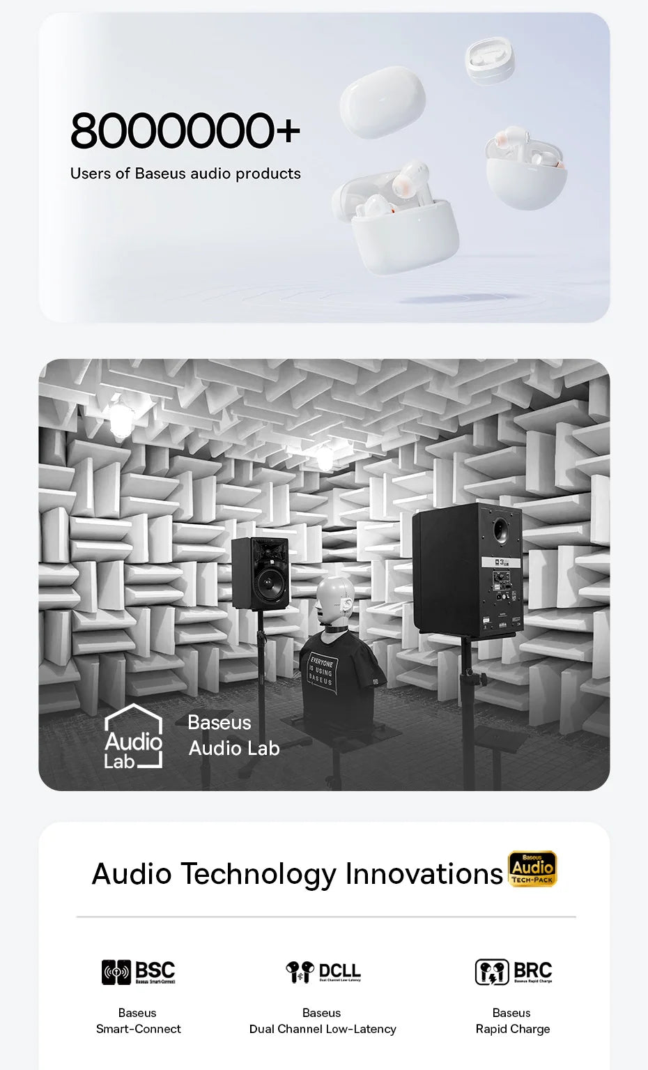 Baseus EP10 Pro ANC Wireless Earbuds – Bluetooth 6.0 Hi-Res Earphones with 50dB Noise Cancelling & 55H Playtime