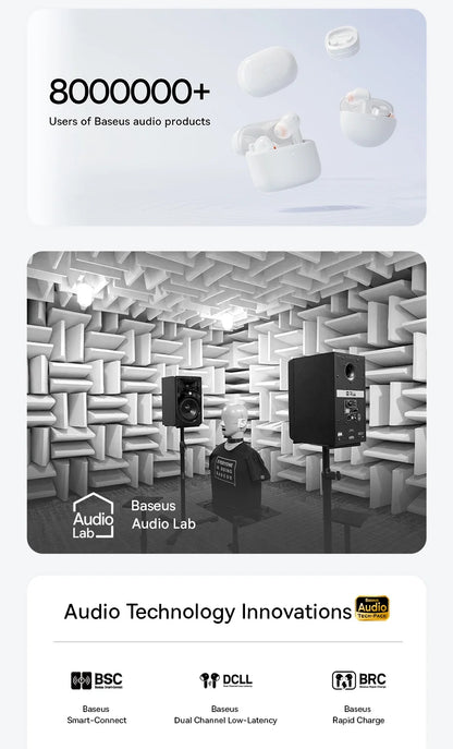 Baseus EP10 Pro ANC Wireless Earbuds – Bluetooth 6.0 Hi-Res Earphones with 50dB Noise Cancelling & 55H Playtime