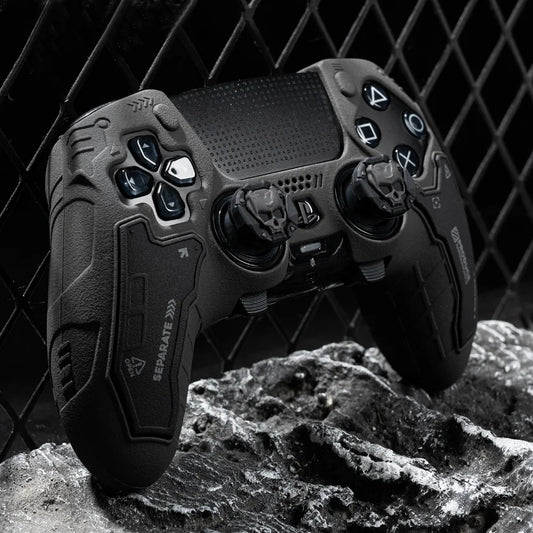 PS5 Controller Silicone Cover – Tactical Style Soft Protector Skin with Thumb Stick Grip Caps & Free Shipping