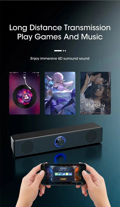 USB Powered PC Soundbar – Wired & Wireless Bluetooth Speaker for Laptop, TV, Gaming & Home Theater with Free Shipping