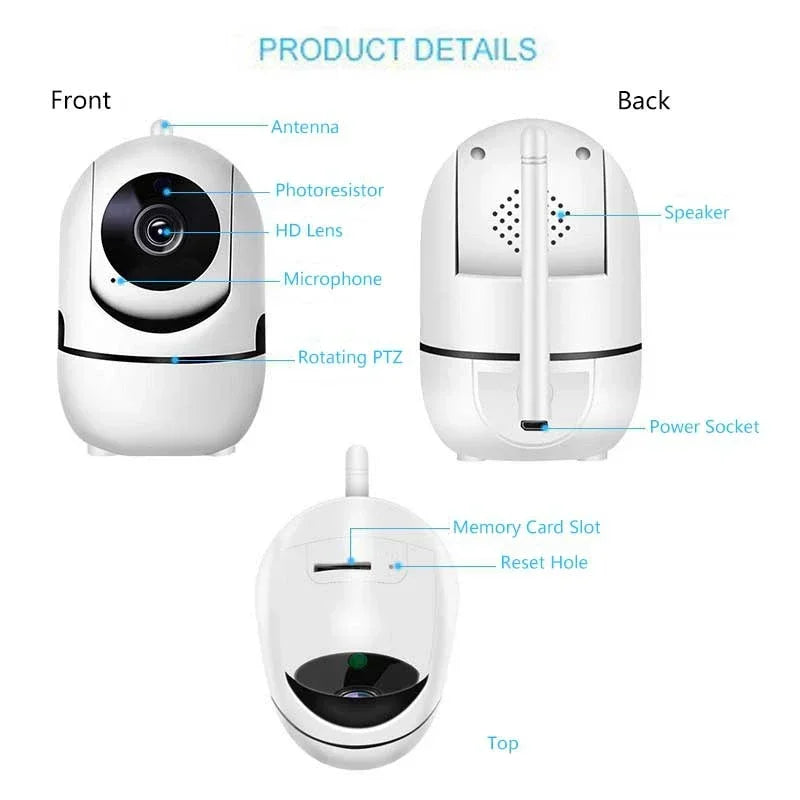1080P WiFi Smart Security Camera – Mini Indoor IP Camera with Auto Tracking, Night Vision & Free Shipping