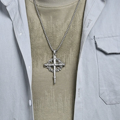 Thorn Wreath Cross Necklace