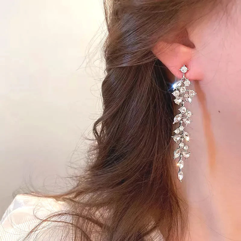 Vintage Crystal Drop Earrings for Women